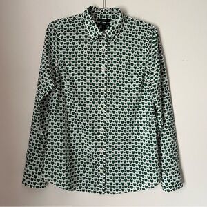 J. Crew Novelty Print Hearts & Bees Button Up Crisp Contemporary Perfect Shirt